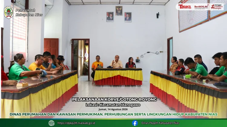 Cegah Genangan Air, Dinas Perkim-LH Nias Bersihkan Drainase di Idanogawo