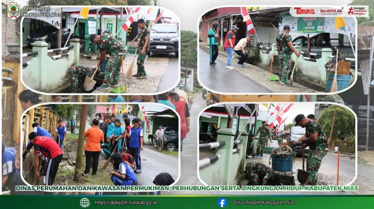 Cegah Genangan Air, Dinas Perkim-LH Nias Bersihkan Drainase di Idanogawo