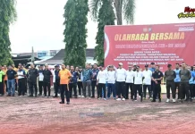 Kegiatan Olahraga Bersama di Lapangan Apel Mapolres Nias