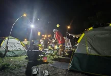 Suasana Malam di Wisata Perkemahan Dejavu Place, Afulu, Nias Utara
