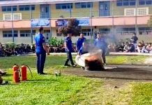 Edukasi dan Simulasi Pemadaman Api Ringan, di SMA Negeri 1 Gunungsitoli