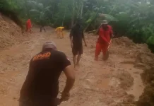 Pembersihan Material Longsor di Desa Fadoro You Kecamatan Gunungsitoli Alo'oa