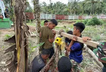 Pembangunan Jembatan Gantung Sungai Hou Capai Progres 92 Persen
