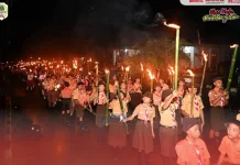 Pawai Obor Memeriahkan HUT ke-81 Kemri di Kabupaten Nias