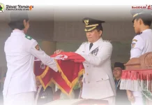 Upacara Penurunan Bendera HUT RI Ke-81 Pemkab Nias UtaraBerlangsung Khidmat
