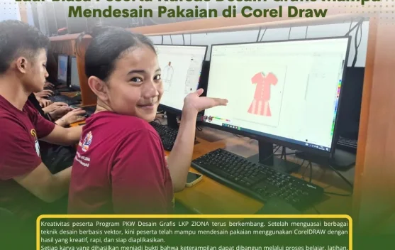 Peserta Kursus Desain Grafis Mampu Mendesain Pakaian di Corel Draw
