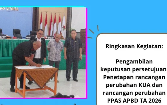 Bupati Nias Utara Tandatangani Nota Kesepakatan Perubahan KUA-PPAS APBD 2026