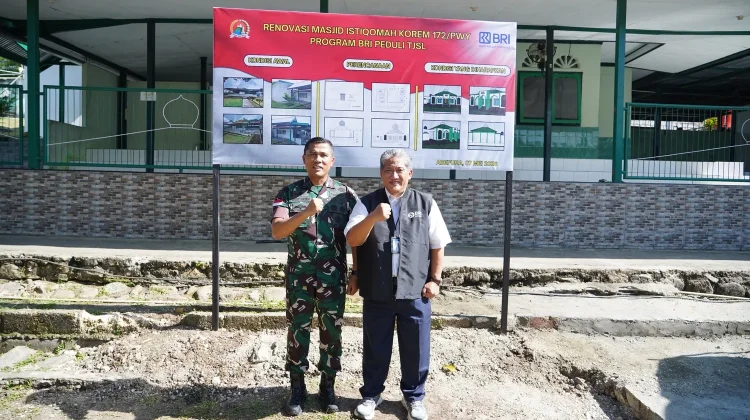 BRI Peduli Dukung Renovasi Masjid Istiqomah Korem 172/PWY