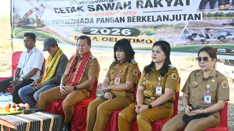 Bupati Kupang Pimpin Cetak Sawah Baru 77 Hektare di Desa Oelatimo