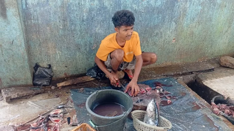 Mengais Rejeki dari Jasa Potong Ikan