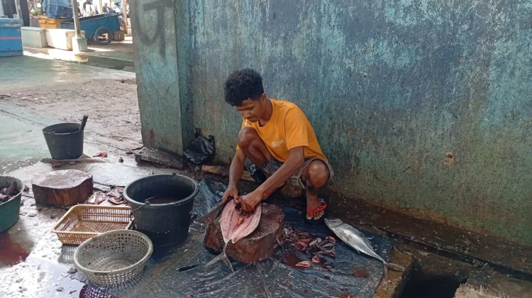 Mengais Rejeki dari Jasa Potong Ikan