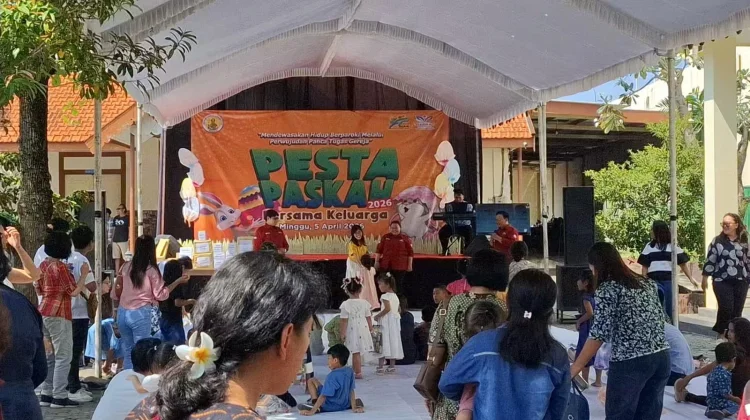 Suasana Panggung Pesta Paskah 2026 di Gereja St.Cornelius Madiun