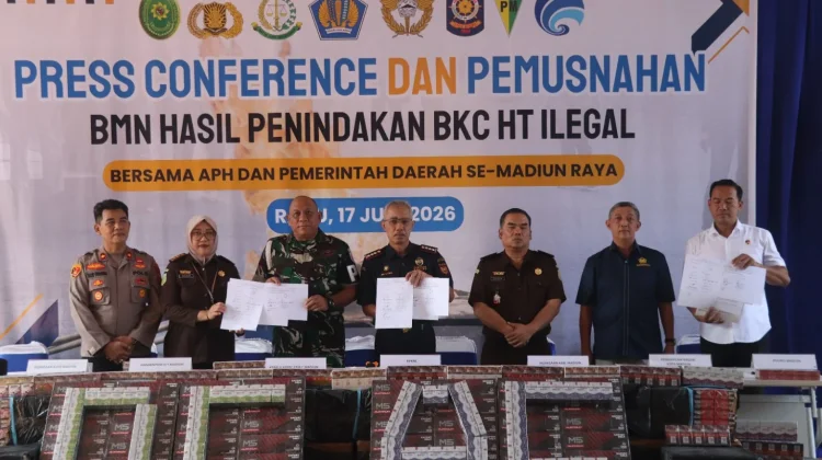 Pemkab Madiun Dukung Pemusnahan Jutaan Batang Rokok Ilegal