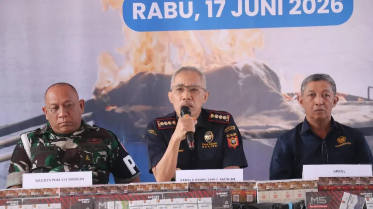 Pemkab Madiun Dukung Pemusnahan Jutaan Batang Rokok Ilegal