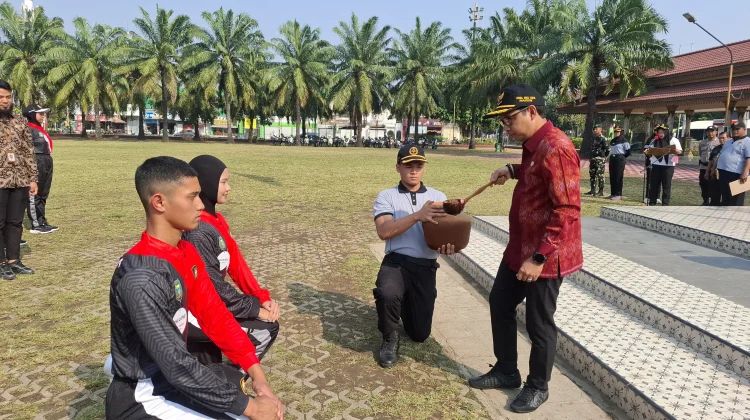 Prosesi Siraman Air Bunga, Penanda Pusdiklat Calon Paskibraka Kota Madiun Dimulai
