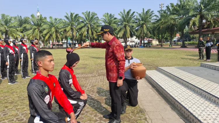 Prosesi Siraman Air Bunga, Penanda Pusdiklat Calon Paskibraka Kota Madiun Dimulai