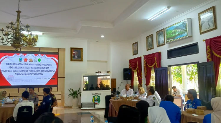 BEM Kampus dan Ormas Pemuda se-Magetan Ngopi dan Diskusi Bareng Forkopimda