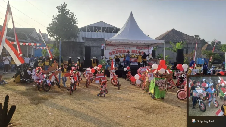 Semarak Peringatan HUT Ke-81 Kemerdekaan RI Lomba Sepeda Hias dan Jalan Santai