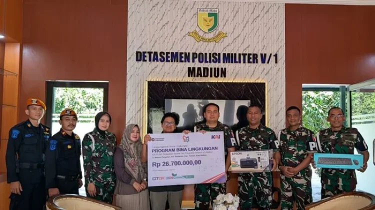 Perkuat Kolaborasi, KAI Daop 7 Salurkan Bantuan TJSL Kepada Denpom V/I Madiun
