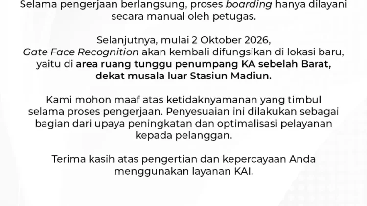 Terus Berbenah, KAI Daop 7 Tingkatkan Pelayanan Penataan Stasiun Madiun