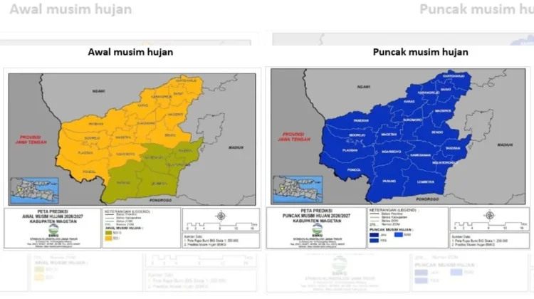 Awal Musim Hujan Magetan Diprediksi Bertahap Mulai November 2026