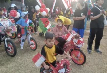 Semarak Peringatan HUT Ke-81 Kemerdekaan RI Lomba Sepeda Hias dan Jalan Santai