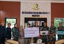 Perkuat Kolaborasi, KAI Daop 7 Salurkan Bantuan TJSL Kepada Denpom V/I Madiun