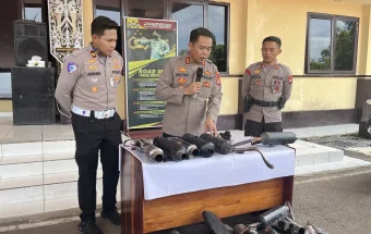 Polres Malinau Musnahkan 35 Unit Knalpot Brong