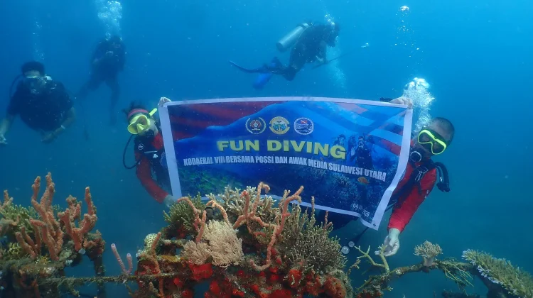 Kodaeral VIII dan POSSI Sulut Ajak Media Eksplor Bawah Laut Malalayang