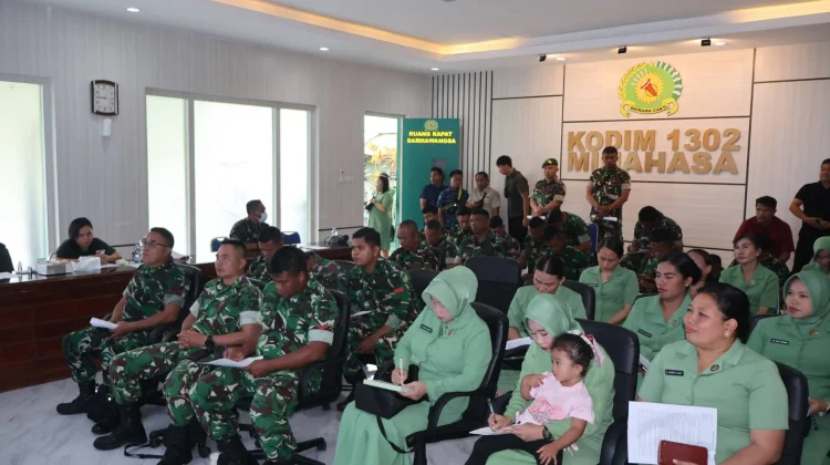 Prajurit dan Persit Kodim 1302/Minahasa Jalani Cek Gula Darah dan Tekanan Darah