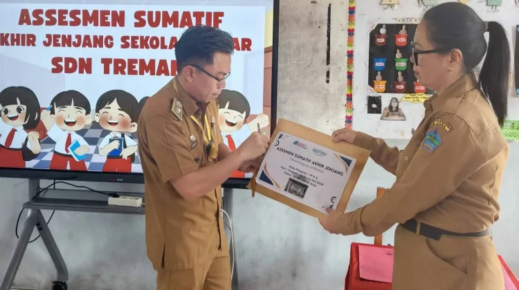 Pemdes Treman Kawal Pelaksanaan Asesmen Sumatif Akhir Jenjang SD