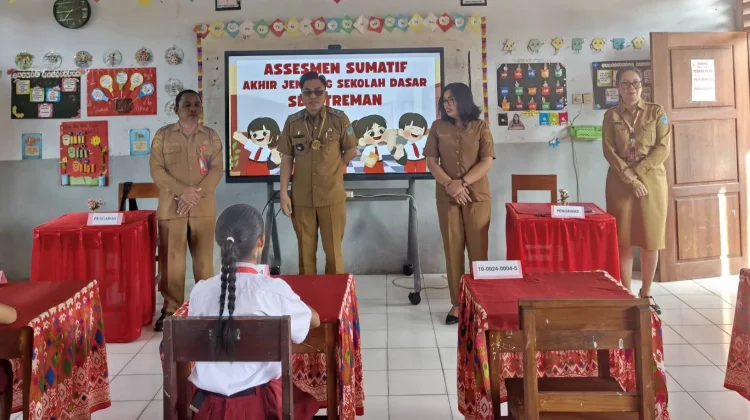 Pemdes Treman Kawal Pelaksanaan Asesmen Sumatif Akhir Jenjang SD