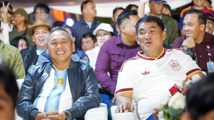 Kemeriahan Nobar Kebangsaan Piala Dunia Bersama Forkopimda Sulut