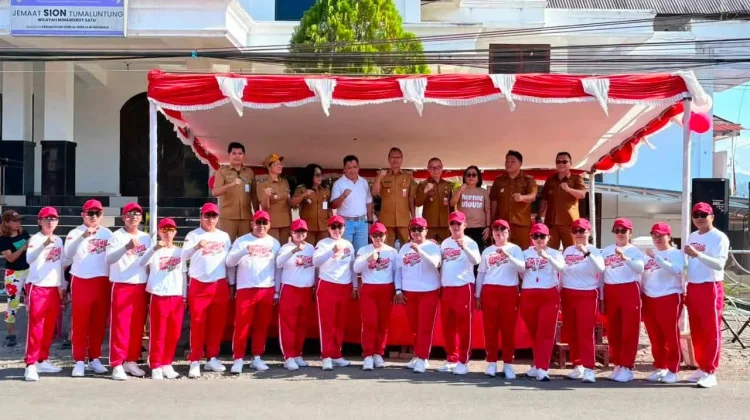 Kecamatan Dimembe Ikut Lomba Gerak Jalan Menyemarakan HUT RI ke 81 Tahun