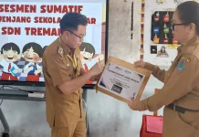 Pemdes Treman Kawal Pelaksanaan Asesmen Sumatif Akhir Jenjang SD