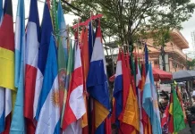 Euforia Piala Dunia 2026, Jajaran Bendera Negara di Pasar 45 Manado