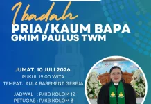 Ibadah Pria Kaum Bapa GMIM Paulus TWM Manado