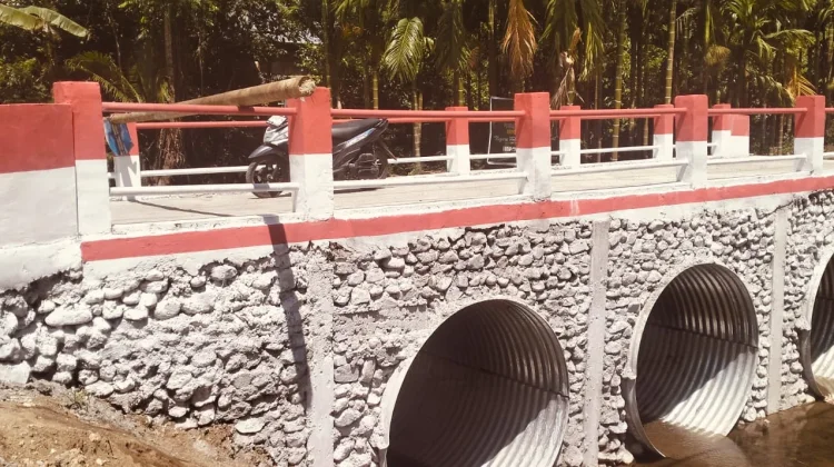 Pembangunan Jembatan Merah Putih desa  Uduwei Usou di Manokwari