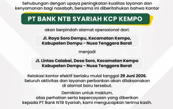 Bank NTB Syariah KCP Kempo Pindah Alamat Mulai 29 Juni 2026