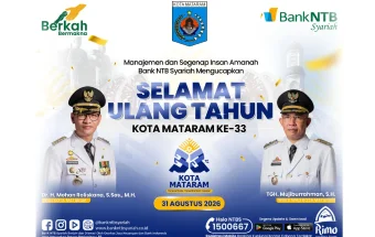 Bank NTB Syariah: Selamat HUT Kota Mataram Ke-33