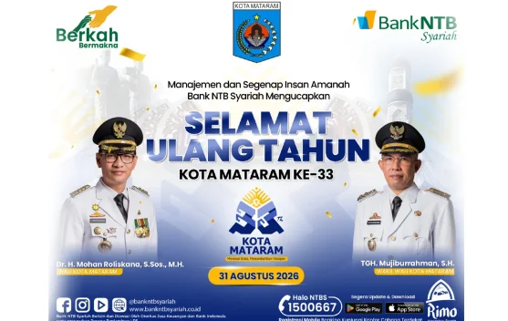 Bank NTB Syariah: Selamat HUT Kota Mataram Ke-33