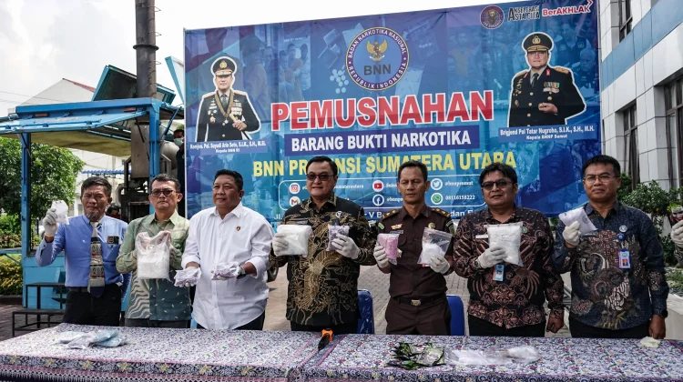 BNNP Sumut Musnahkan Barang Bukti Narkotika Hasil Operasi Saber Bersinar 2026