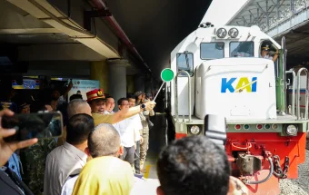 Pelepasan Mudik Gratis Sumatera Utara di Stasiun Kereta Api Medan