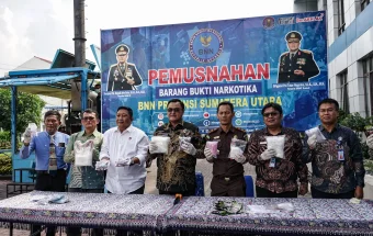 BNNP Sumut Musnahkan Barang Bukti Narkotika Hasil Operasi Saber Bersinar 2026