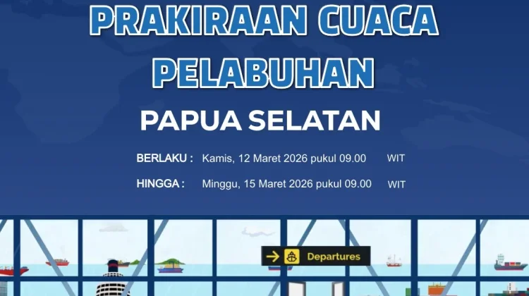 Update Informasi Prakiraan Cuaca Wilayah Pelabuhan Papua Selatan