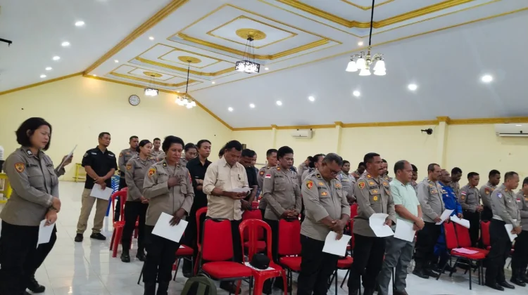 Personil Polres Ikuti Peresmian Gereja via Zoom