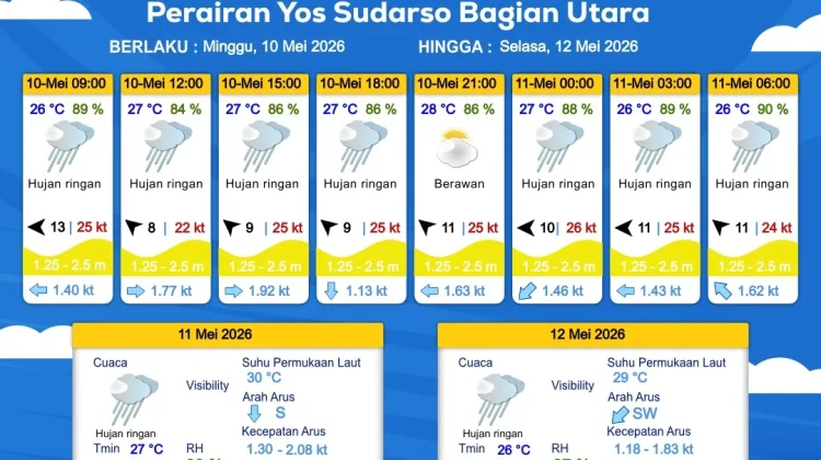 Prakiraan Cuaca Maritim Wilayah Provinsi Papua Selatan