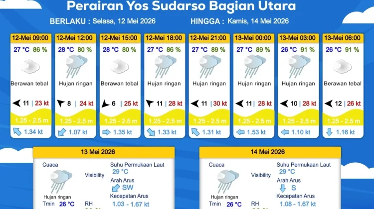Prakiraan Cuaca Maritim Wilayah Provinsi Papua Selatan