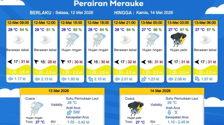 Prakiraan Cuaca Maritim Wilayah Provinsi Papua Selatan