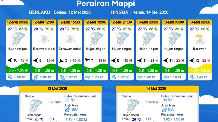 Prakiraan Cuaca Maritim Wilayah Provinsi Papua Selatan